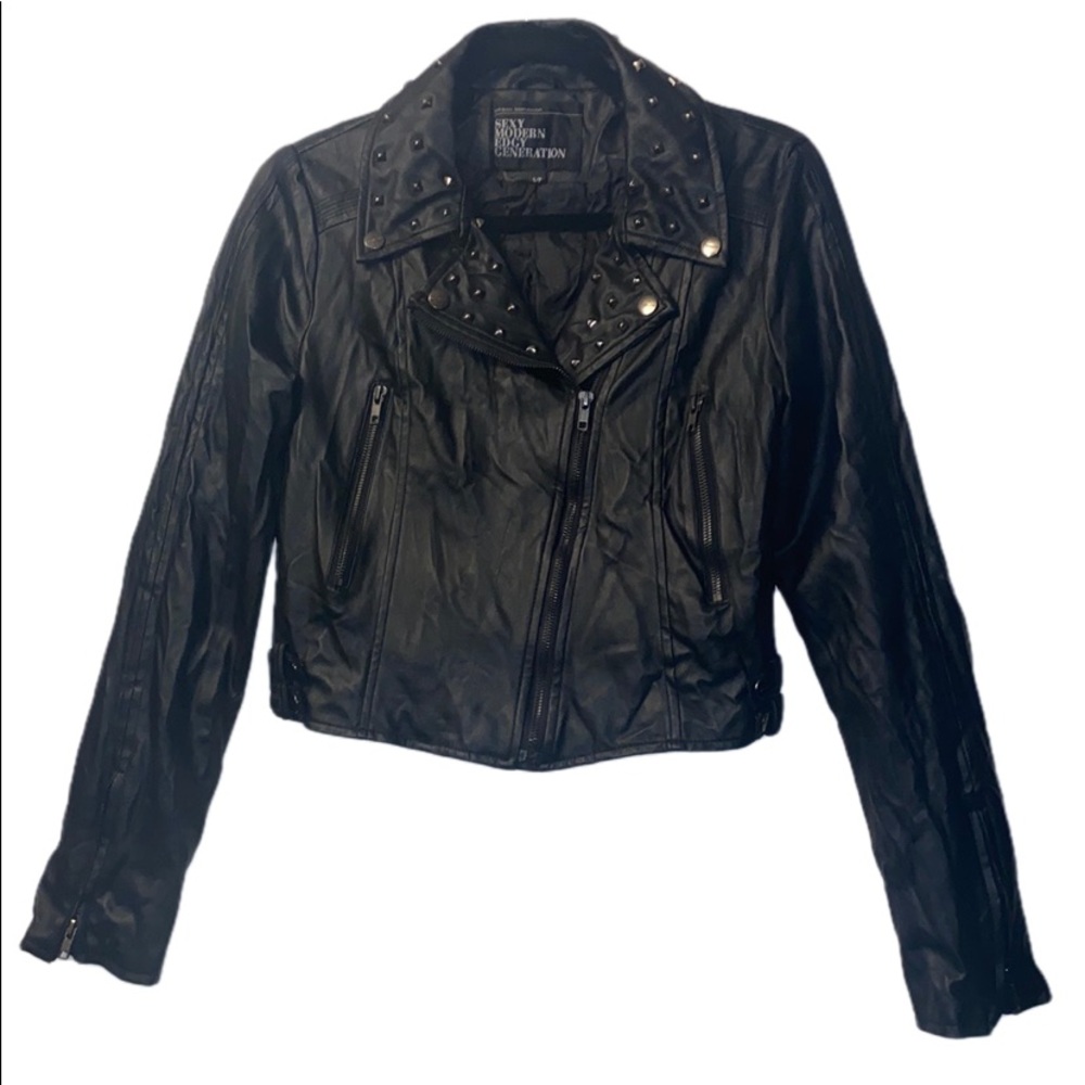 Urban Behaviour Studded Faux Leather Jacket